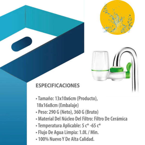 Filtro purificador de agua WaterPro® + Envío Gratis