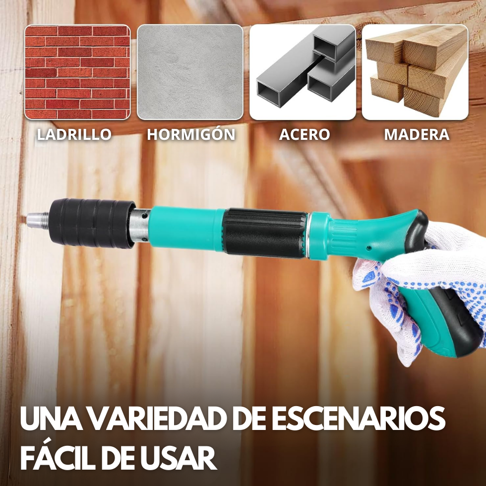 POWERCLAW | KIT FIJADOR DE CLAVOS A PRESIÓN + 50 CLAVOS GRATIS