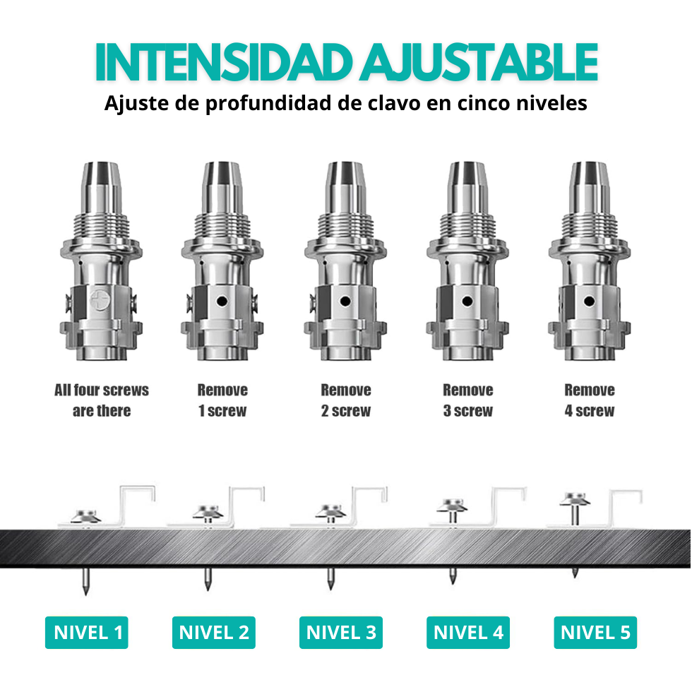 POWERCLAW | KIT FIJADOR DE CLAVOS A PRESIÓN + 50 CLAVOS GRATIS