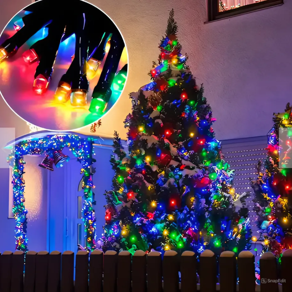 AURORA® | Luces LED Navideñas con Panel Solar 10 metros