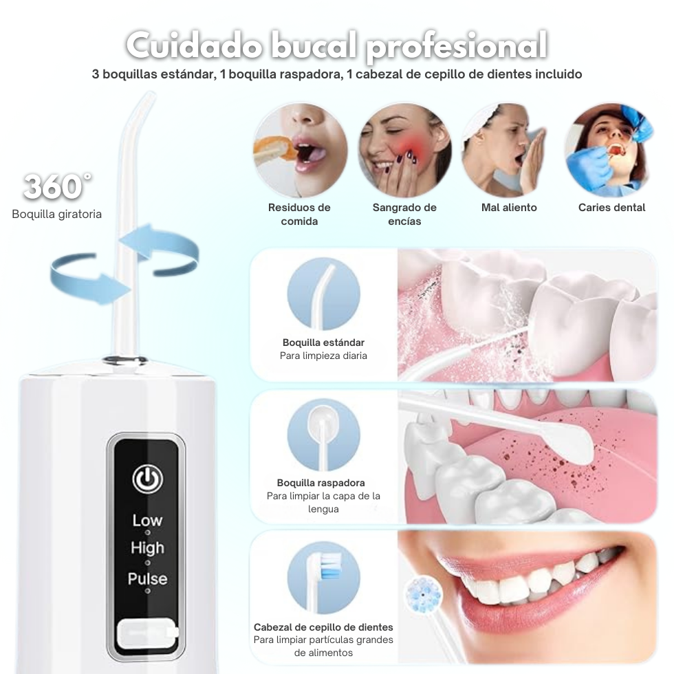 MYSMILE™ - Irrigador bucal portátil recargable