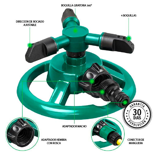 HydroNova | Rociador de Agua Eléctrico Giratorio 360°