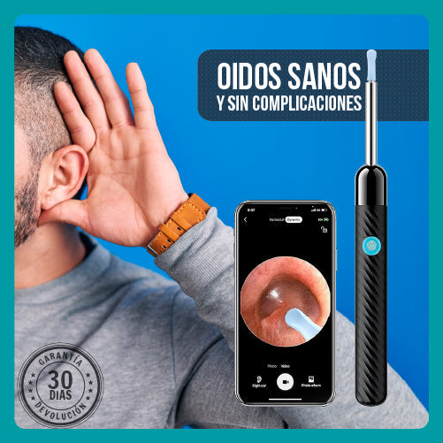 OTOCLEAN® | Kit limpiador de Oídos con Cámara HD y Luz LED