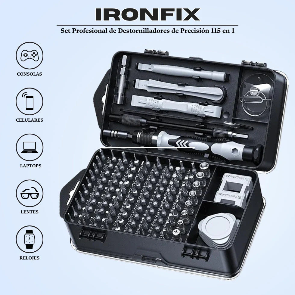 IRONFIX | SET PROFESIONAL DESTORNILLADOR DE PRESICIÓN 115 EN 1