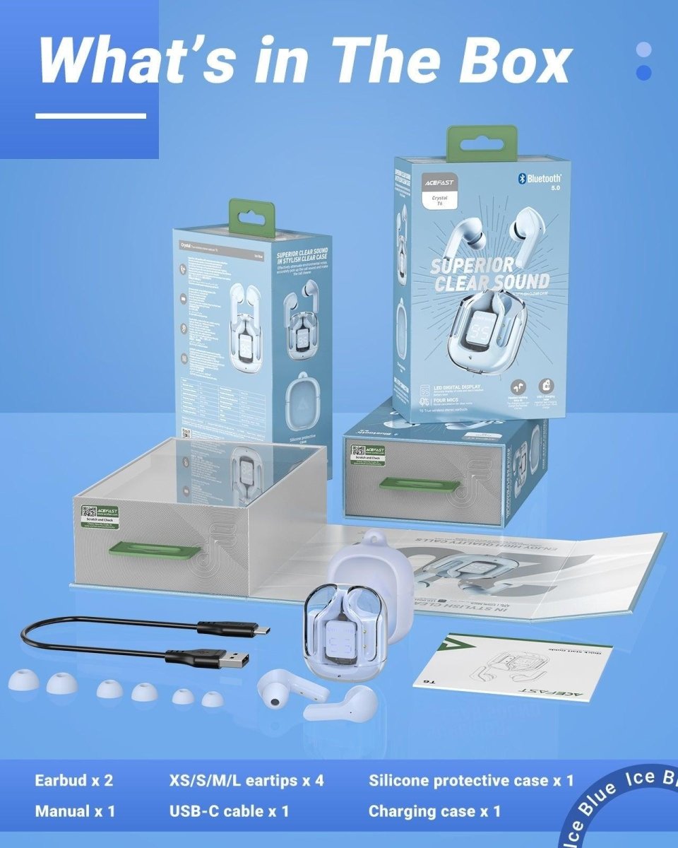 ACEFAST T6 Crystal Wireless Earbuds