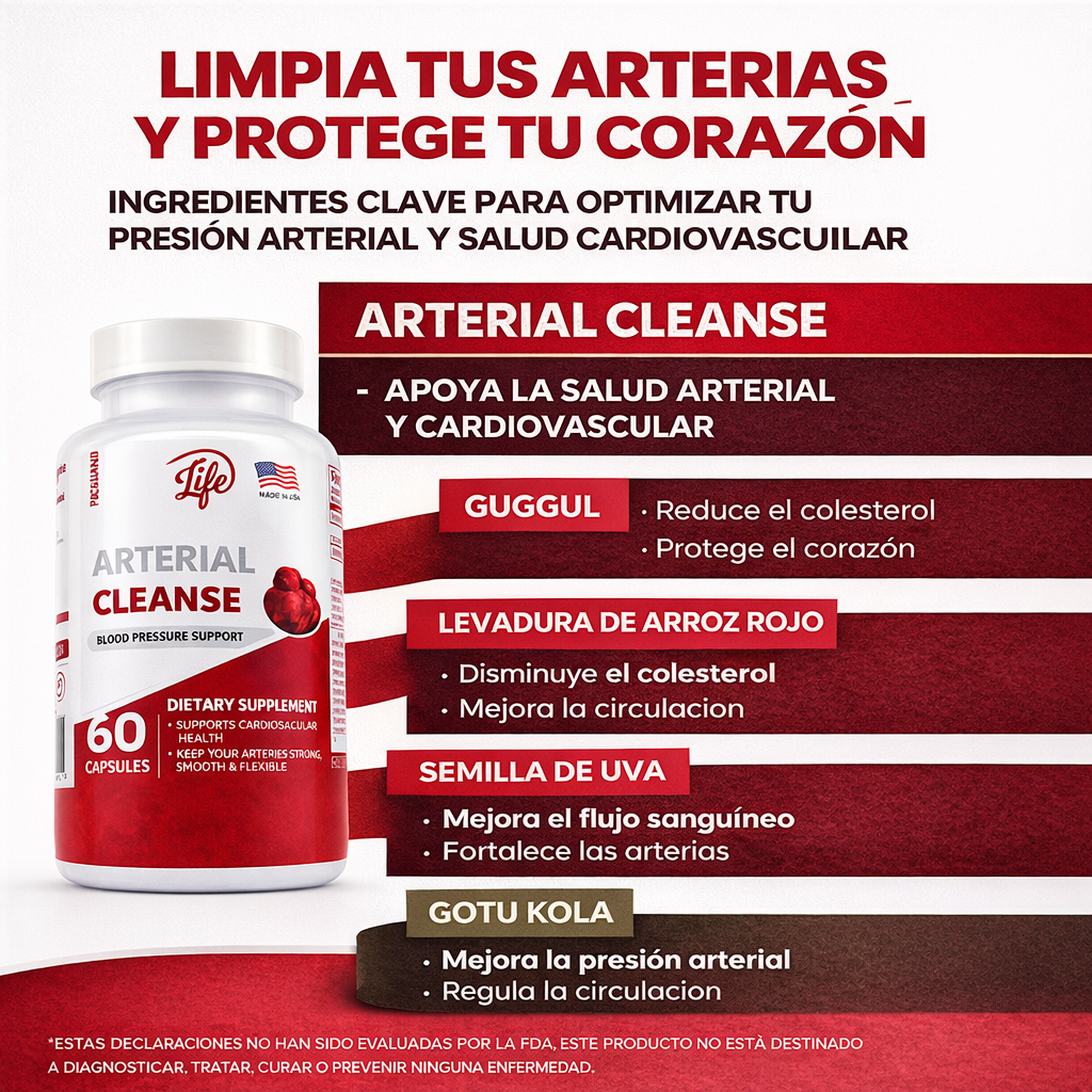 SOLO POR HOY 2X1 | ARTERIAL CLEANSE – MEJORA LA CIRCULACIÓN, CUIDA EL CORAZÓN | Suplemento Natural