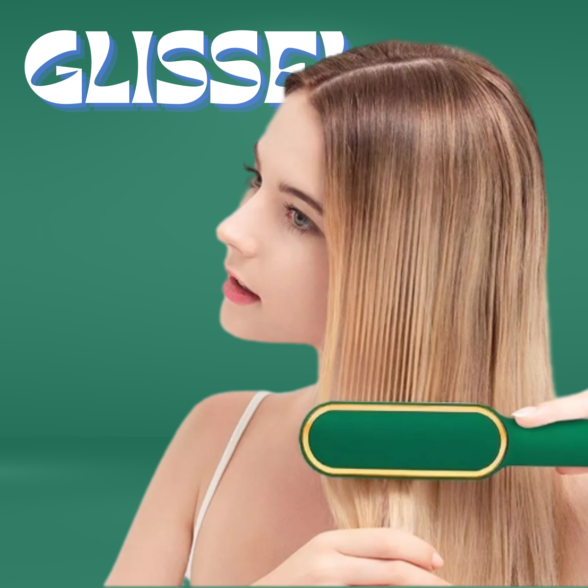 GLISSEL™ | Cepillo Alisadora 3 en 1💚+Gratis eBook de cuidados del cabello