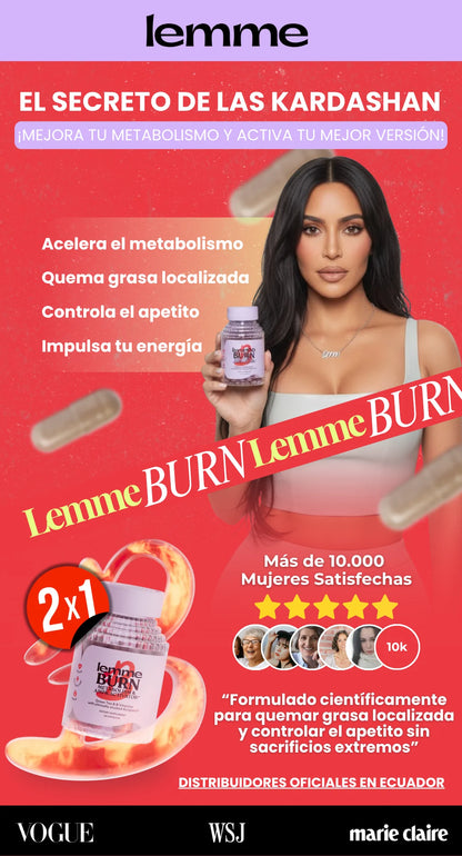 Lemme Burn Metabolism & Fat-Burning Capsules 60 Vegan Capsules | SOLO POR HOY 2X1 🎁