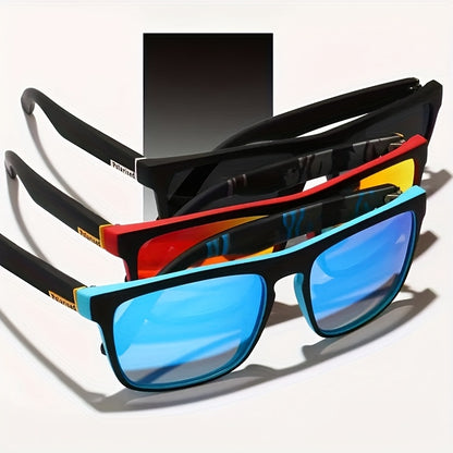 Juego de 3 Gafas Clásicas Cuadradas Retro para Hombre con Patillas Coloridas, Montura de PC de Alta Calidad y Bisagras Metálicas para Uso Diario