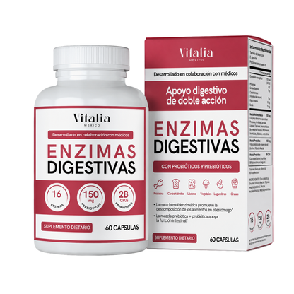 SOLO POR HOY 2X1 Enzimas Digestivas - Disfruta la comida sin sentirte pesada.