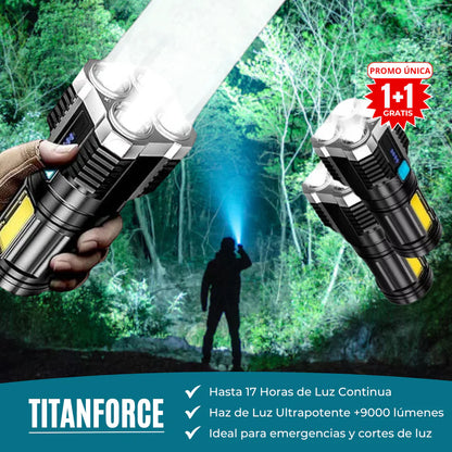 1+1 GRATIS | Linterna LED Militar Ultrabrillante para emergencias - TITANFORCE™