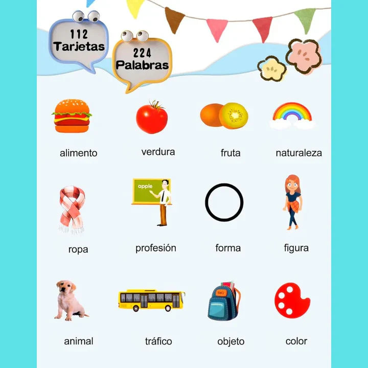 VerbaLingo | Dispositivo parlante + GRATIS 224 Tarjetas Educativas bilingues
