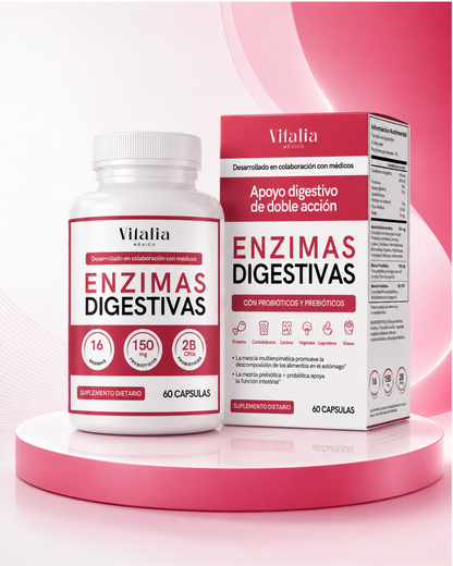 SOLO POR HOY 2X1 Enzimas Digestivas - Disfruta la comida sin sentirte pesada.