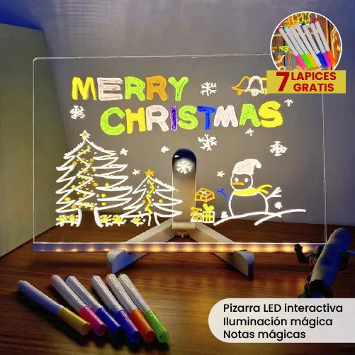 DREAMBOARD |  Pizarra LED Interactiva con Iluminación Mágica + 7 Lápices Neón GRATIS