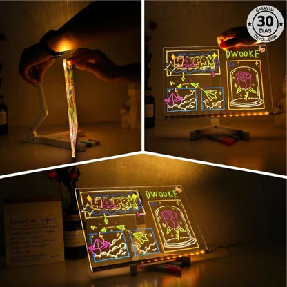 DREAMBOARD |  Pizarra LED Interactiva con Iluminación Mágica + 7 Lápices Neón GRATIS