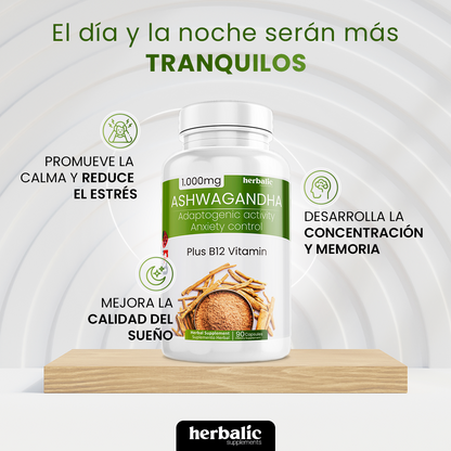 Ashwagandha 1000 mg, 90 Cápsulas