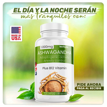Ashwagandha 1000 mg, 90 Cápsulas