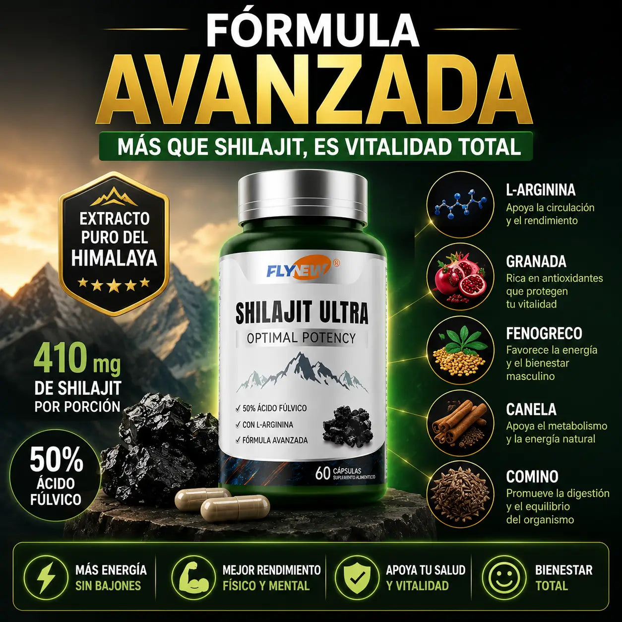 Shilajit Ultra Potencia Óptima MAXIMA VITALIDAD