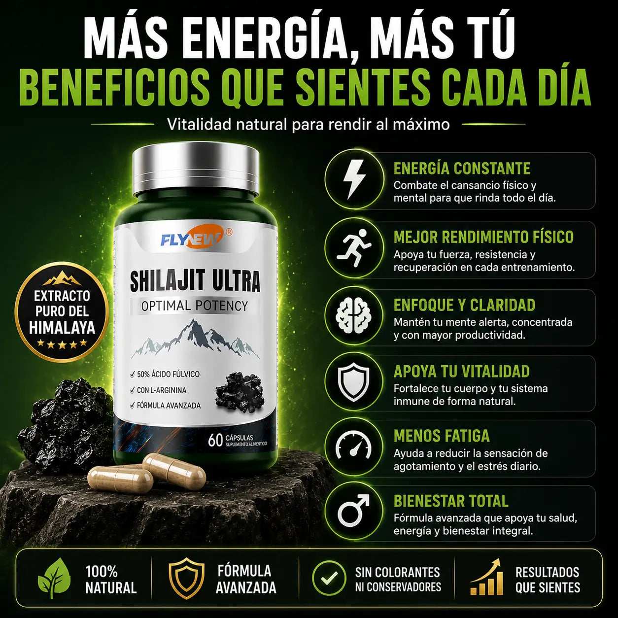 Shilajit Ultra Potencia Óptima MAXIMA VITALIDAD
