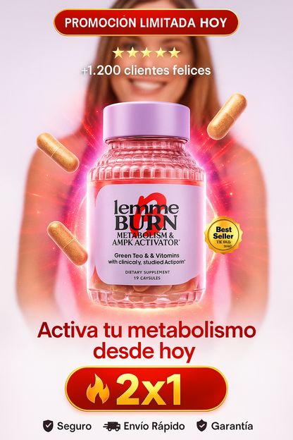 Lemme Burn Metabolism & Fat-Burning Capsules 60 Vegan Capsules | SOLO POR HOY 2X1 🎁