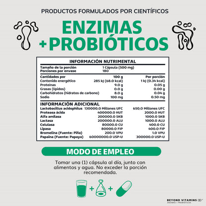 Enzimas Digestivas + Probióticos Beyond Vitamins  | SOLO POR HOY 2X1