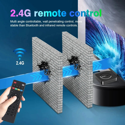 TV Box Android 14 Smart Q10 8K Mediaspeler Google Voice Assistant Allwinner H313 Opslag Dual WiFi Bluetooth 5.0 TV Box