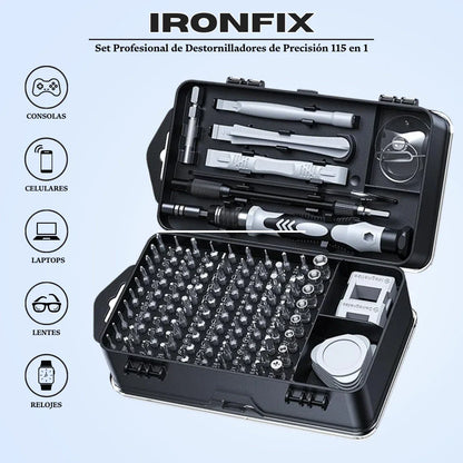 IRONFIX | SET PROFESIONAL DESTORNILLADOR DE PRESICIÓN 115 EN 1