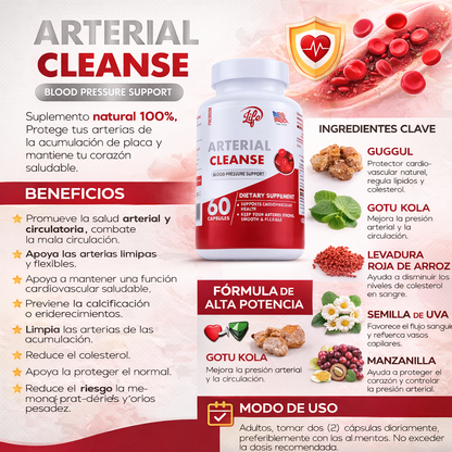 SOLO POR HOY 2X1 | ARTERIAL CLEANSE – MEJORA LA CIRCULACIÓN, CUIDA EL CORAZÓN | Suplemento Natural