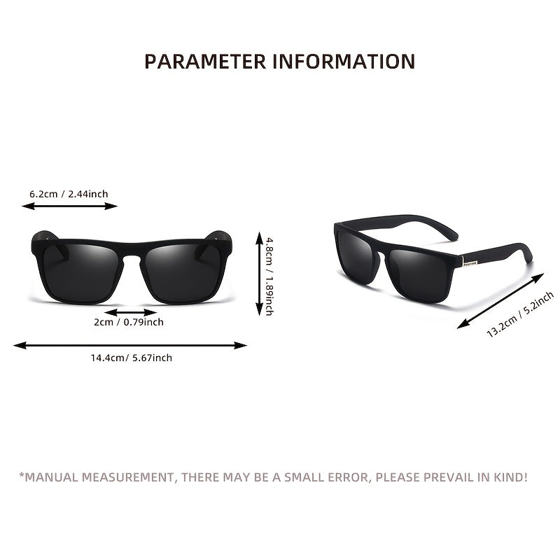 Juego de 3 Gafas Clásicas Cuadradas Retro para Hombre con Patillas Coloridas, Montura de PC de Alta Calidad y Bisagras Metálicas para Uso Diario