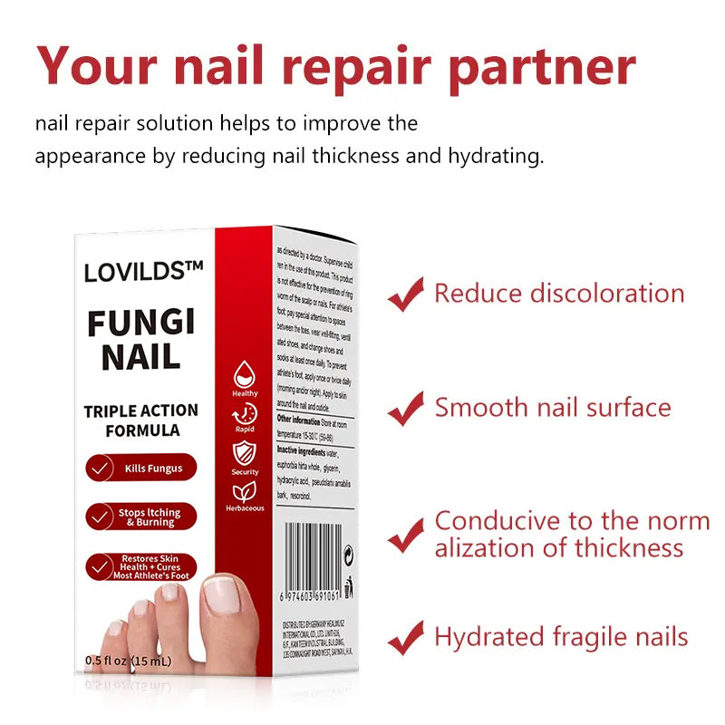 LOVIDS™ Toenail Fungus Treatment | Triple-Action Repair Formula-Plant-Based Formula | FDA-Registered
